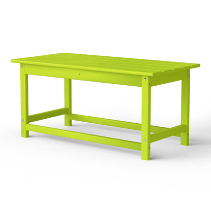 Polytrends Laguna Hdpe All Weather Outdoor Patio Rectangular Coffee Table