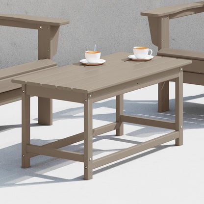 Polytrends Laguna Hdpe All Weather Outdoor Patio Rectangular Coffee Table