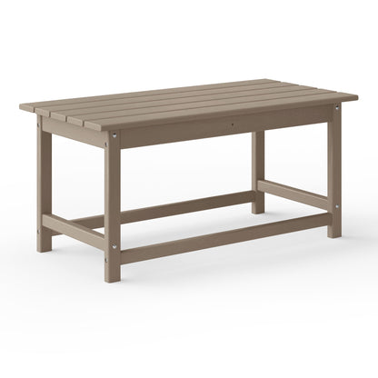 Polytrends Laguna Hdpe All Weather Outdoor Patio Rectangular Coffee Table