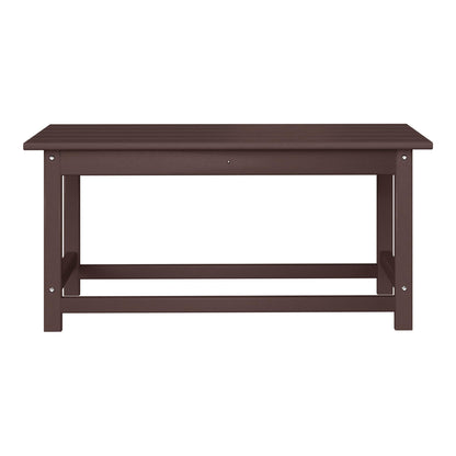 Polytrends Laguna Hdpe All Weather Outdoor Patio Rectangular Coffee Table