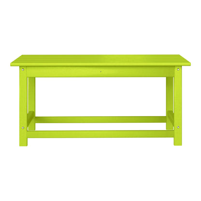 Polytrends Laguna Hdpe All Weather Outdoor Patio Rectangular Coffee Table