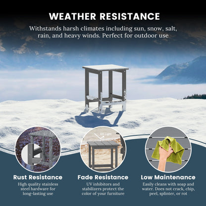 Polytrends Laguna Hdpe All Weather Outdoor Patio Square Side Table