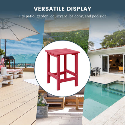 Polytrends Laguna Hdpe All Weather Outdoor Patio Square Side Table