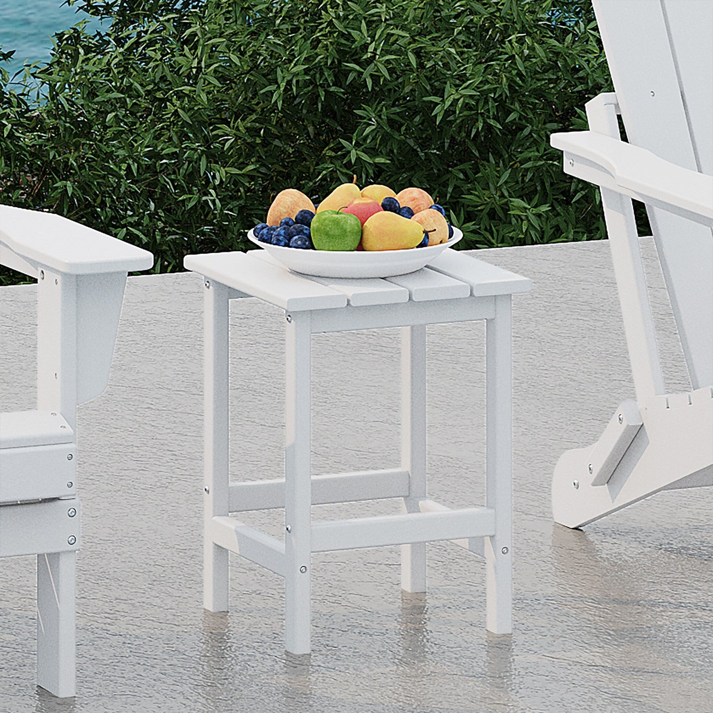 Polytrends Laguna Hdpe All Weather Outdoor Patio Square Side Table