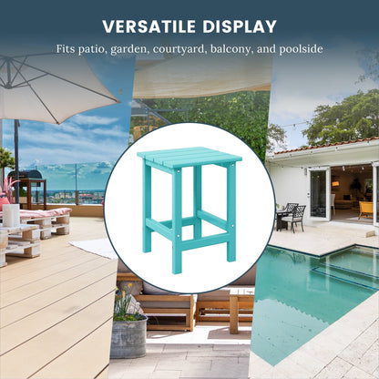 Polytrends Laguna Hdpe All Weather Outdoor Patio Square Side Table