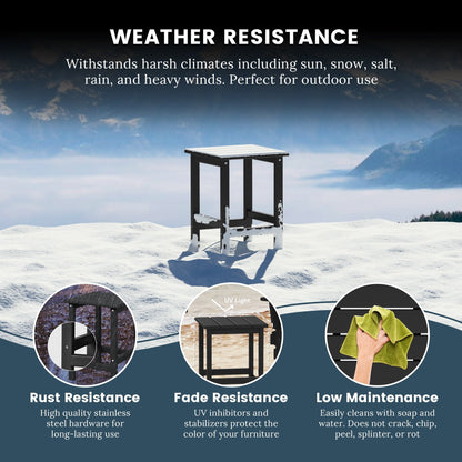 Polytrends Laguna Hdpe All Weather Outdoor Patio Square Side Table