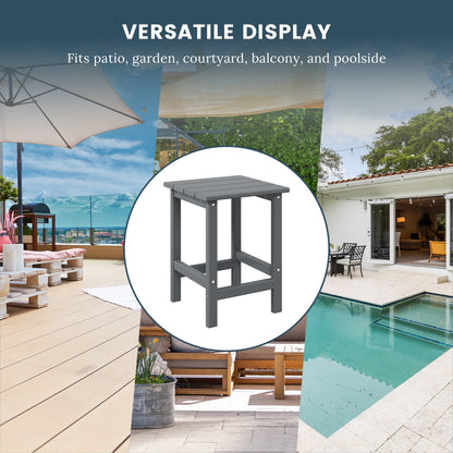Polytrends Laguna Hdpe All Weather Outdoor Patio Square Side Table