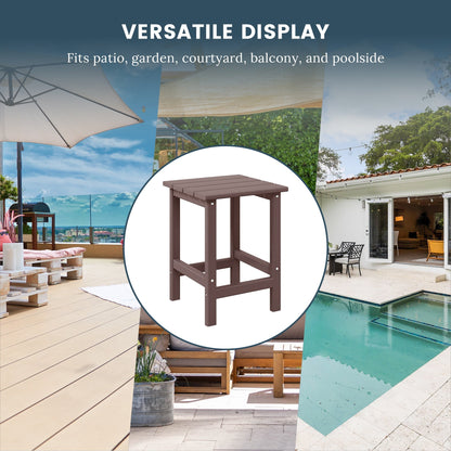Polytrends Laguna Hdpe All Weather Outdoor Patio Square Side Table