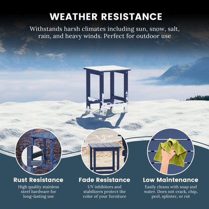 Polytrends Laguna Hdpe All Weather Outdoor Patio Square Side Table