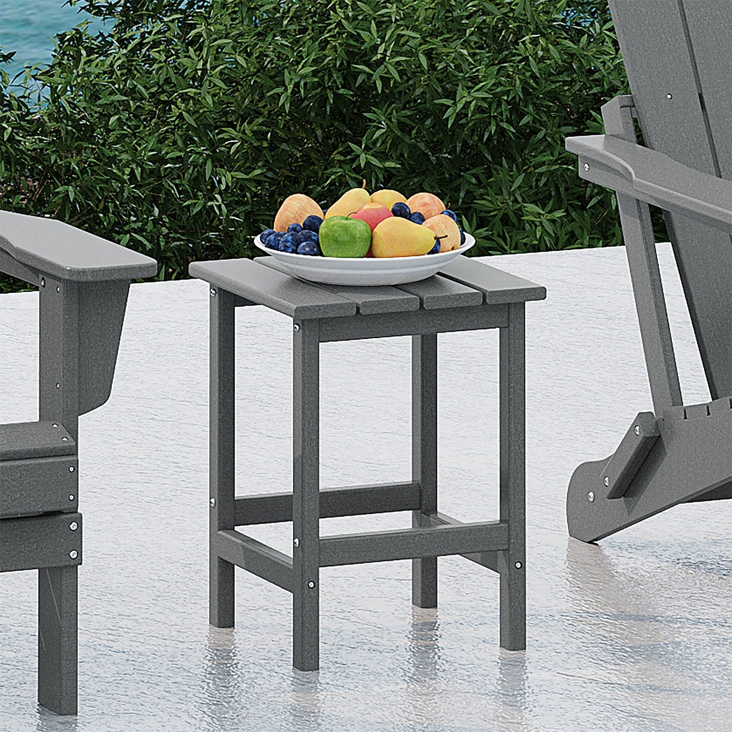 Polytrends Laguna Hdpe All Weather Outdoor Patio Square Side Table