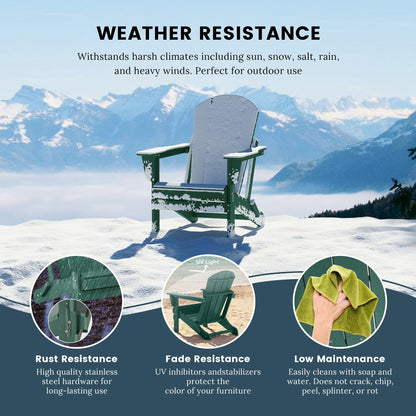 Polytrends Laguna Weather Resistant Outdoor Patio Folding Adirondack Chairs (Set of 2)