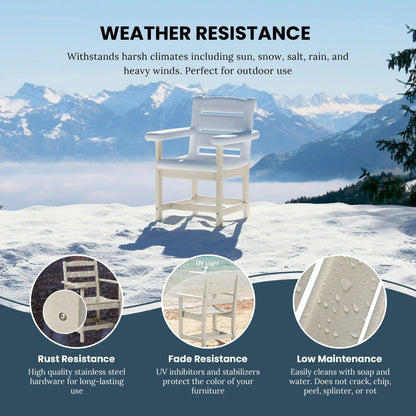 Polytrends Shoreside 6-Piece Arm Chair Dining Set With Bench