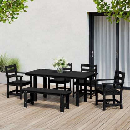 Polytrends Shoreside 6-Piece Arm Chair Dining Set With Bench