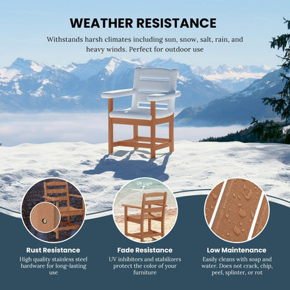 Polytrends Shoreside 6-Piece Arm Chair Dining Set With Bench