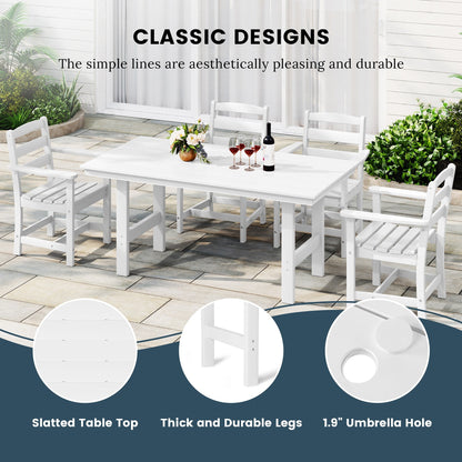 Polytrends Shoreside 6-Piece Side Chair Dining Set With Bench