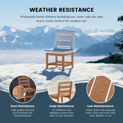Polytrends Shoreside 6-Piece Side Chair Dining Set With Bench