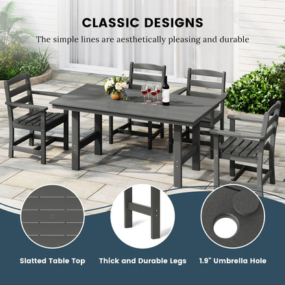 Polytrends Shoreside 6-Piece Side Chair Dining Set With Bench