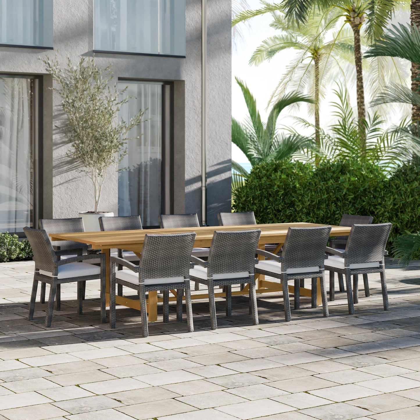 Amazonia Camille FSC Certified Wood Outdoor Patio Dining Set