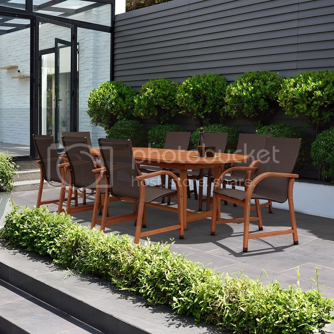 9pc Outdoor Oval Extendable Patio Dining Set - 9 piece