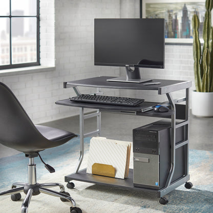 Porch & Den Florica Rolling Computer Desk Cart