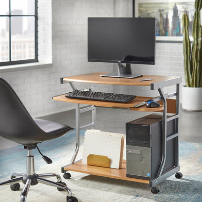 Porch & Den Florica Rolling Computer Desk Cart