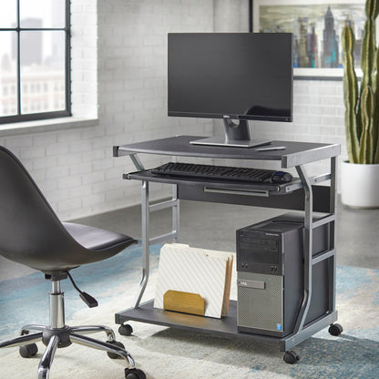 Porch & Den Florica Rolling Computer Desk Cart
