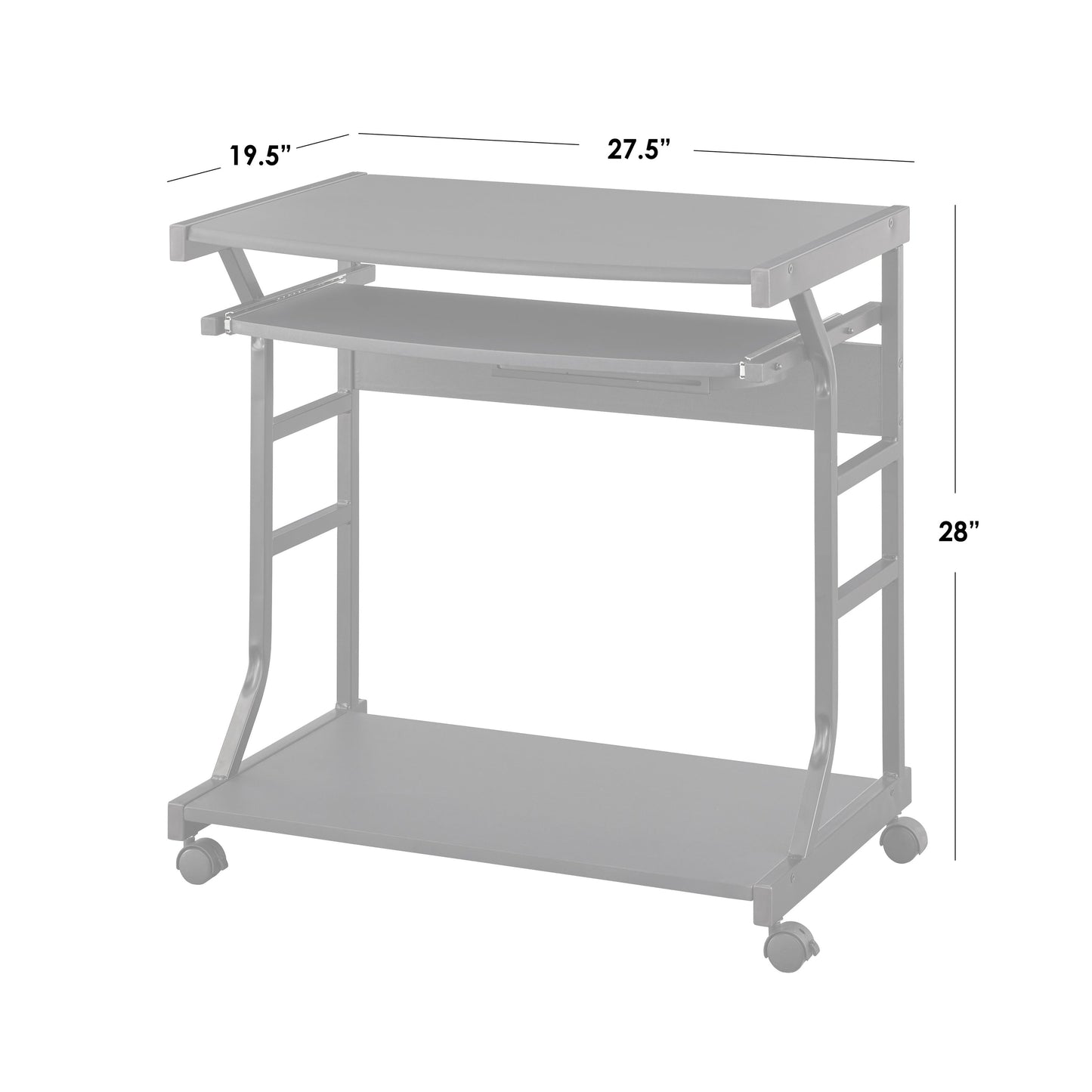 Porch & Den Florica Rolling Computer Desk Cart