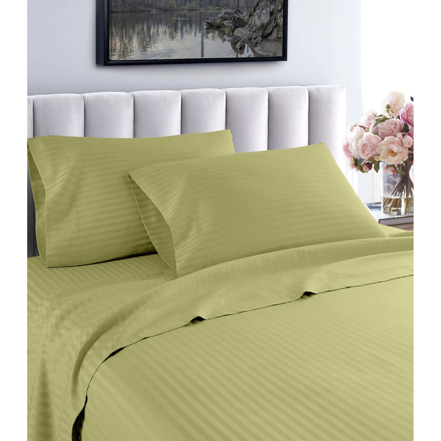 Home Sweet Home Dream Striped 1200 TC Egyptian Cotton Deep Pocket Bed Sheet Set