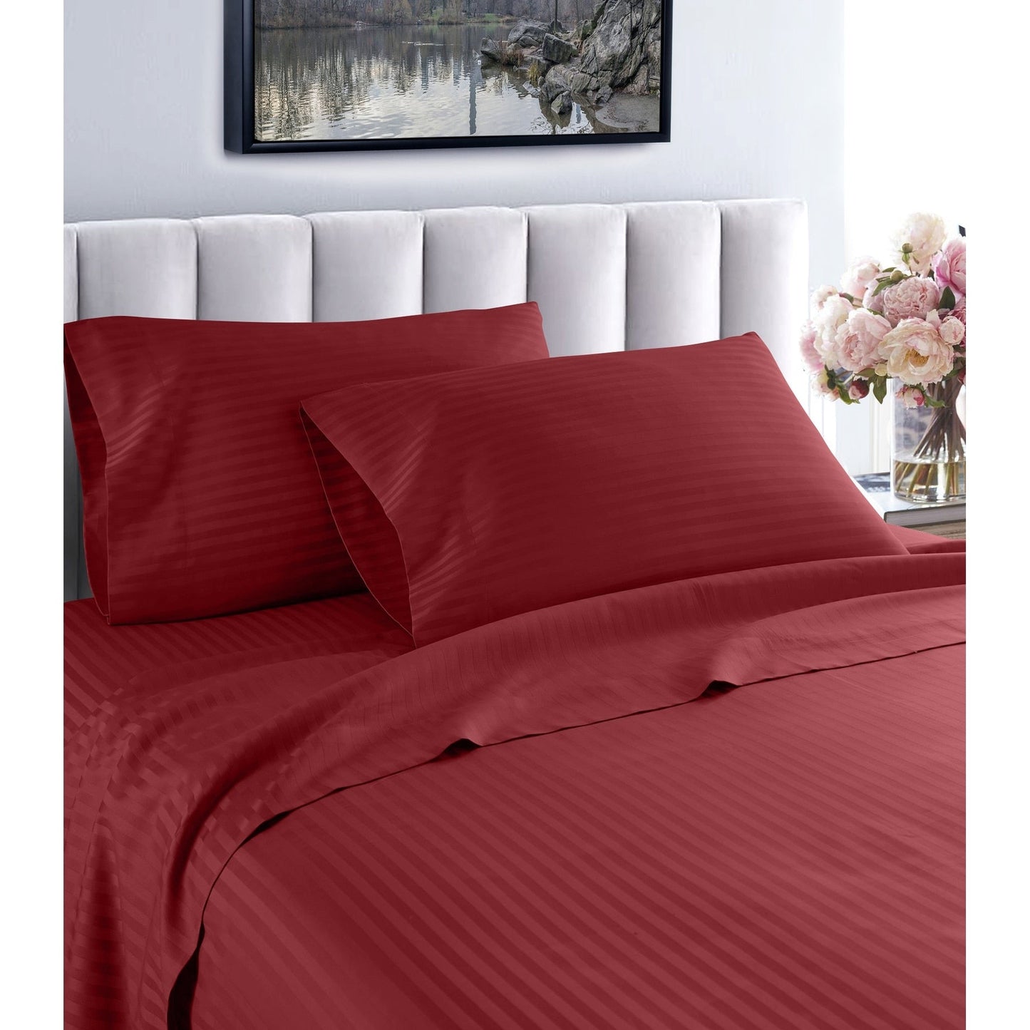 Home Sweet Home Dream Striped 1200 TC Egyptian Cotton Deep Pocket Bed Sheet Set