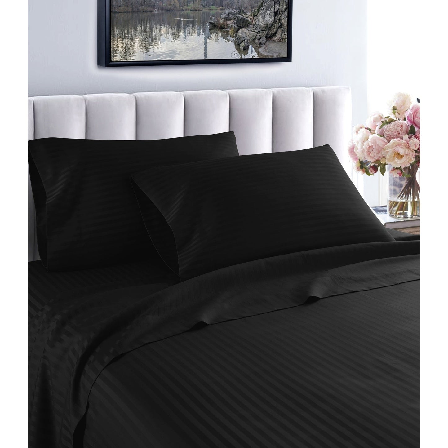 Home Sweet Home Dream Striped 1200 TC Egyptian Cotton Deep Pocket Bed Sheet Set