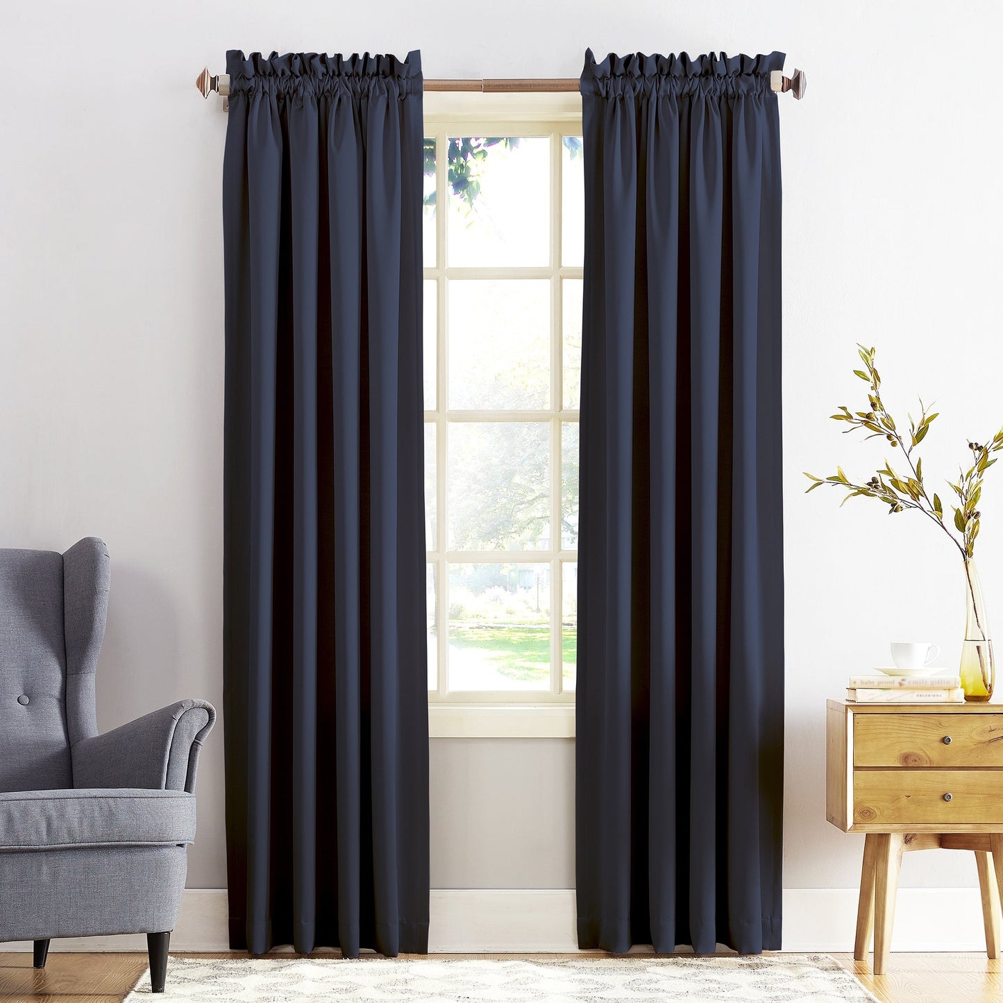 Porch & Den Inez Room Darkening Window Curtain Panel and Valance, Single Panel