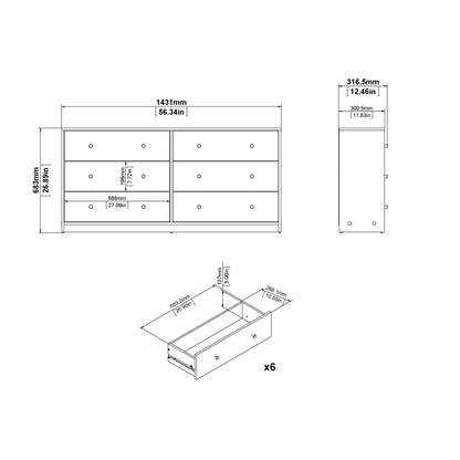 Porch & Den Zoe 6-drawer Double Dresser