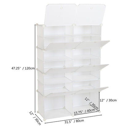 Portable Shoe Rack Organizer 66-72 Pair Tower Shelf Storage Cabinet