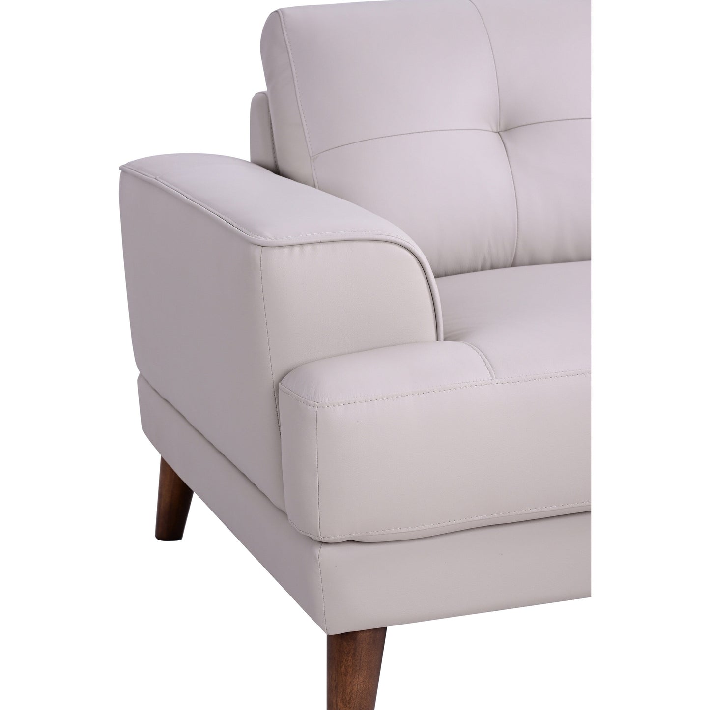 Porter Designs Anzio Transitional Top Grain Leather Sofa, Cream