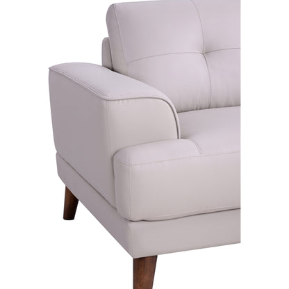 Porter Designs Anzio Transitional Top Grain Leather Sofa, Cream