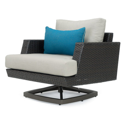 Portofino Casual 4 Piece Sunbrella Outdoor Patio Motion Fire Seating Set