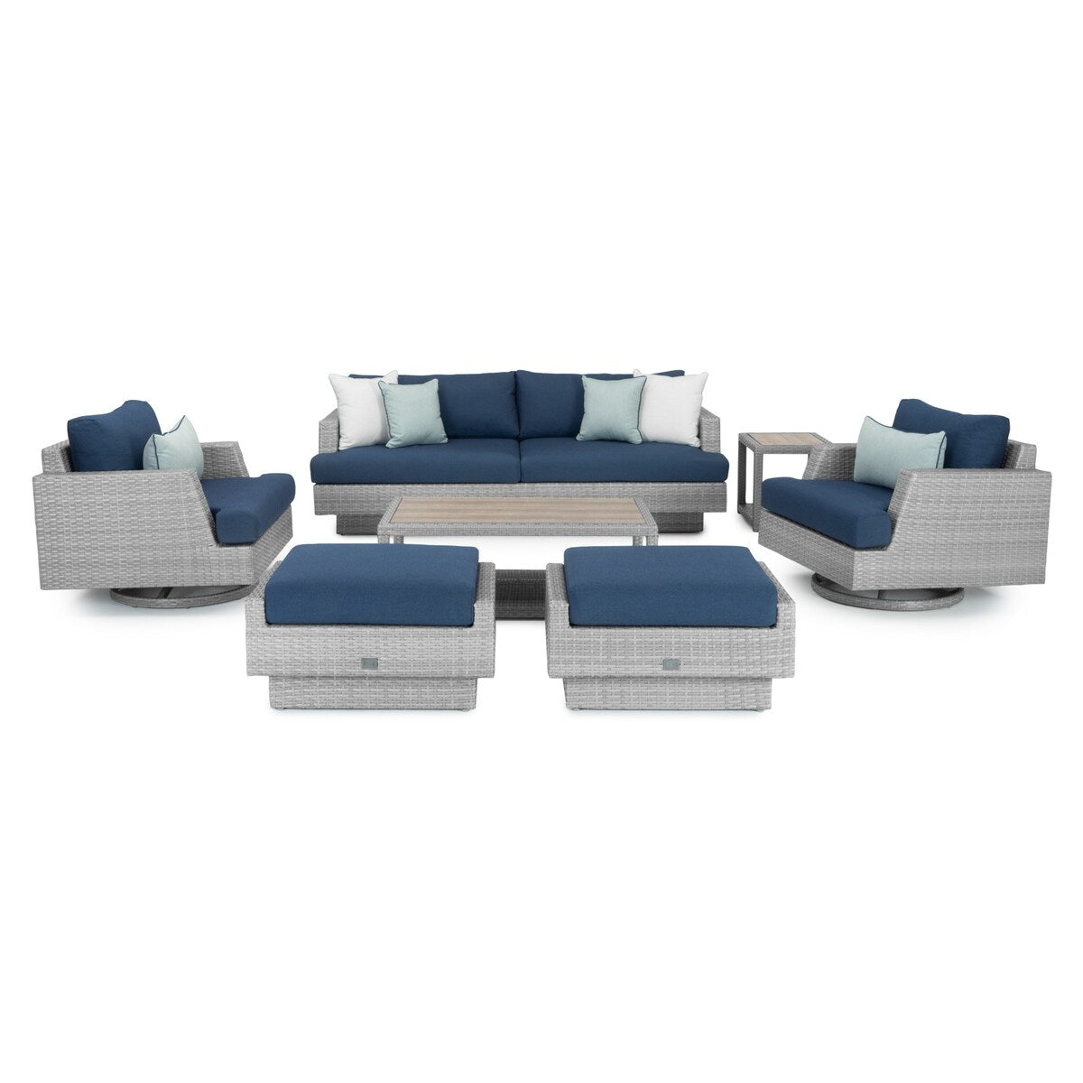 Portofino Comfort 7 Piece Sunbrella Outdoor Patio Motion Seating Set