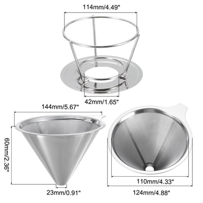 Pour Over Coffee Dripper Filter Maker with Bracket