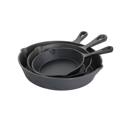Pre-Seasoned Cast Iron Skillet 3 Piece Set