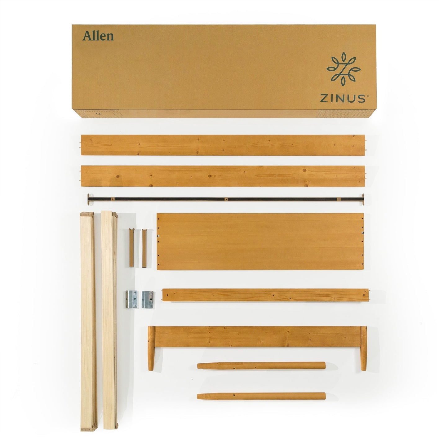 Priage by ZINUS Mid Century Wood Platform Bed Frame