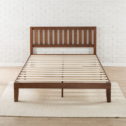 Priage by Zinus Antique Espresso Solid Wood Platform Bed
