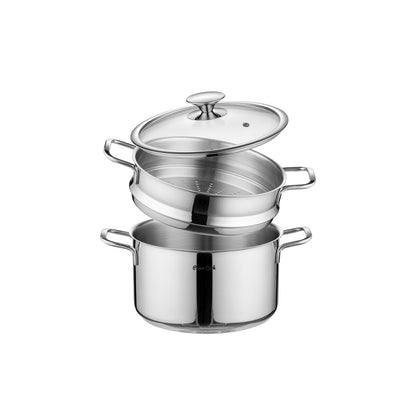 Prime Cook 6.4 qt. Stainless Steel Steamer Pot with Lid