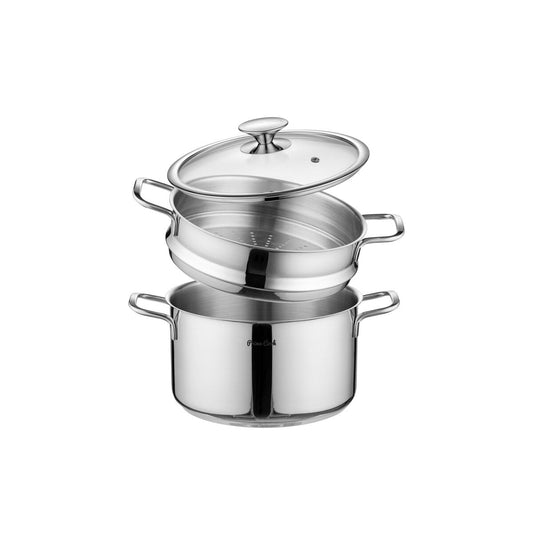 Prime Cook 6.4 qt. Stainless Steel Steamer Pot with Lid