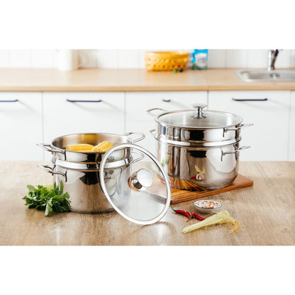 Prime Cook 6.4 qt. Stainless Steel Steamer Pot with Lid