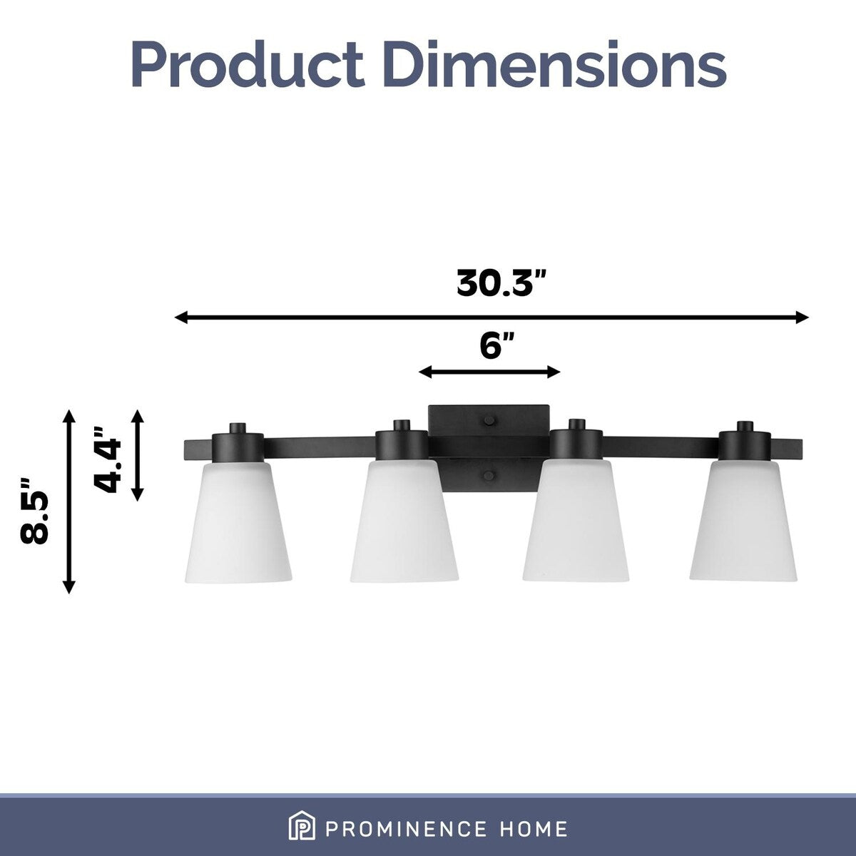 Prominence Home Fairendale, Vanity Light, Matte Black - Matte Black
