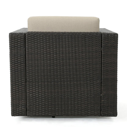 Puerta Outdoor Wicker Swivel Club Chair by Christopher Knight Home