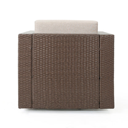 Puerta Outdoor Wicker Swivel Club Chair by Christopher Knight Home