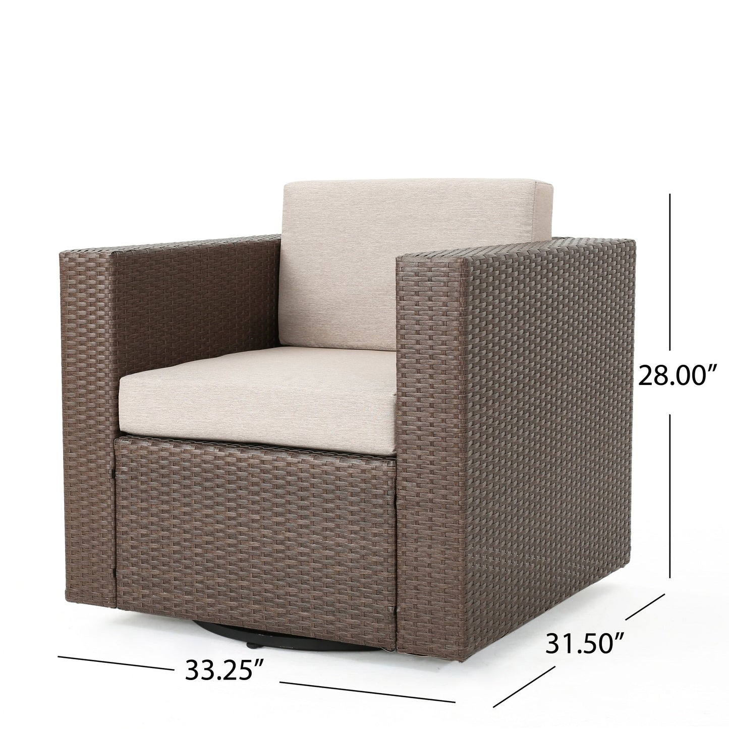 Puerta Outdoor Wicker Swivel Club Chair by Christopher Knight Home