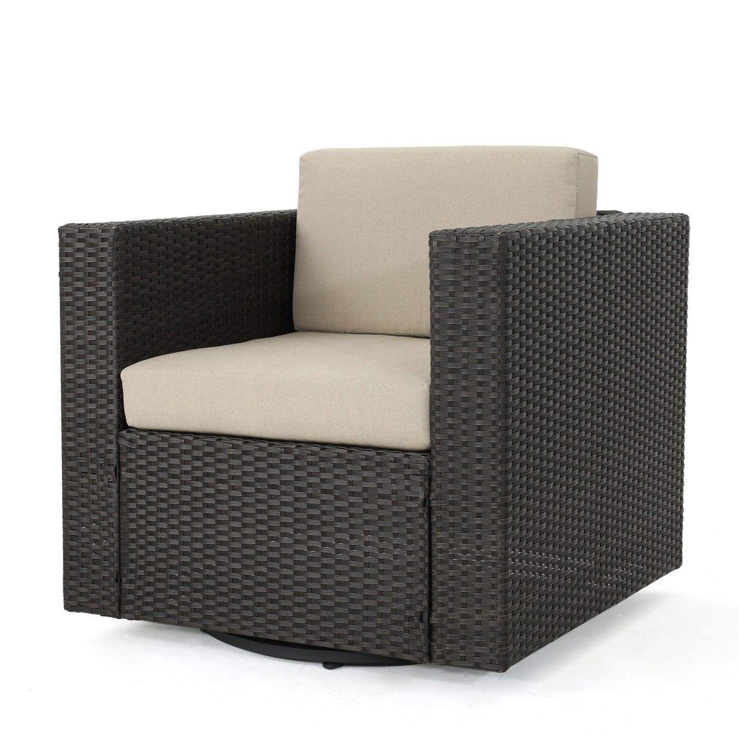 Puerta Outdoor Wicker Swivel Club Chair by Christopher Knight Home