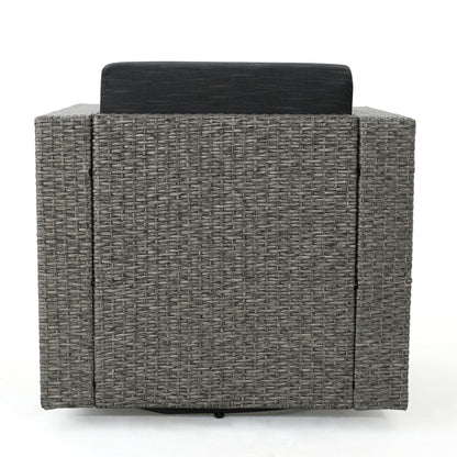 Puerta Outdoor Wicker Swivel Club Chair by Christopher Knight Home
